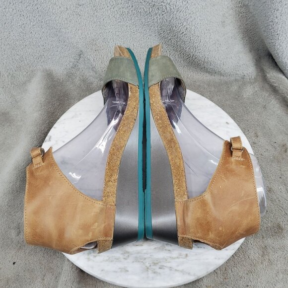 Naot Shoes Womens Size 10 Brown & Green Leather Prophecy Ankle Strap Sandals - Picture 7 of 10